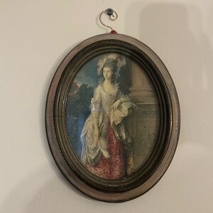 Vintage Framed Print The Honorable Mrs. Graham Oval Italian Frame Georgian Style
